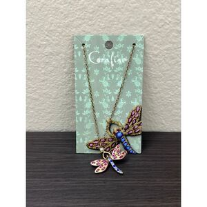 Coraline Dragonfly Bling Necklace